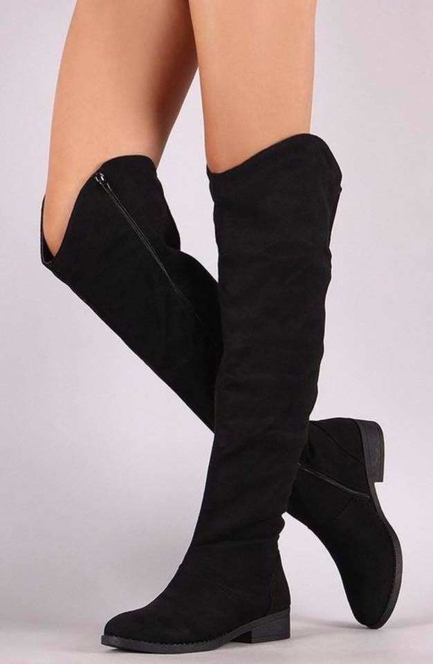 Black suede high outlet knee boots