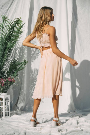 Peach Pleated Cropped Cami