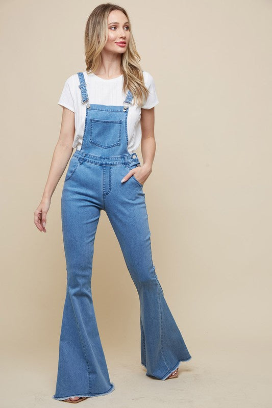 Denim Flare Overall Pants Southern Fried Glam Denim Flare Overall Pants Southern Fried Glam