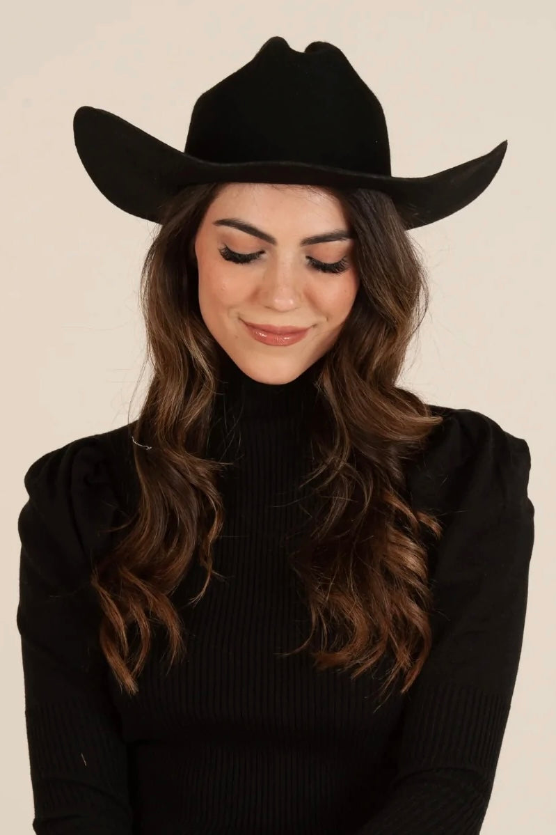 Black Augusta Suede Cowgirl Hat