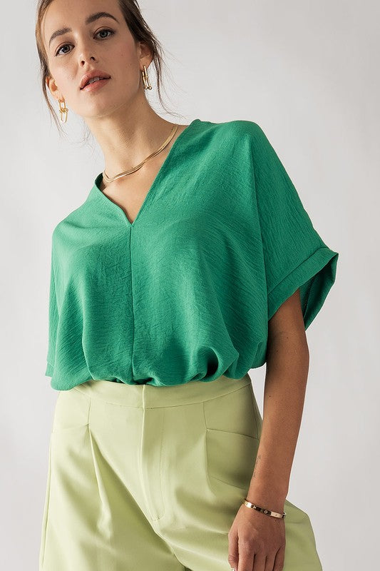 Green Oversized Sleek Simplicity Top