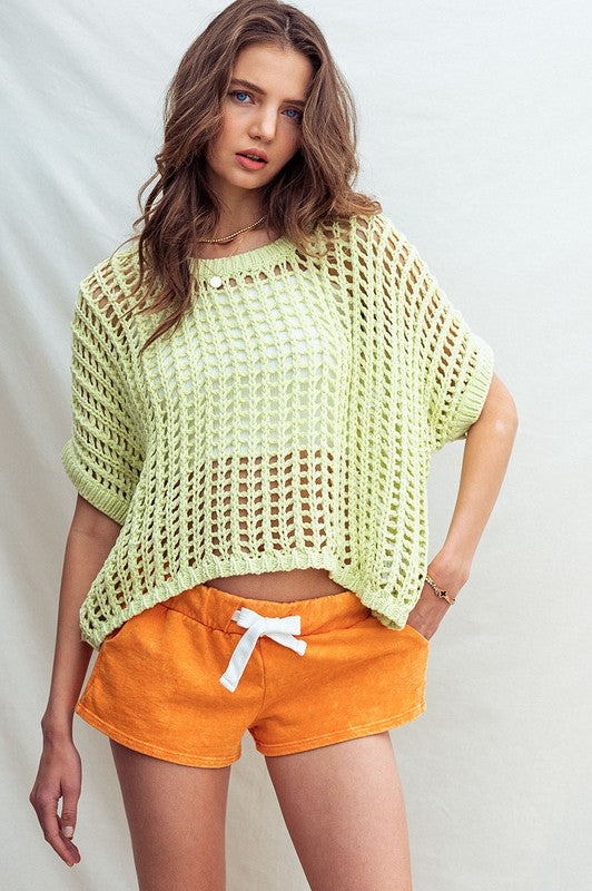 Hollow Out Crochet Long Sleeve Knit Sweater Top