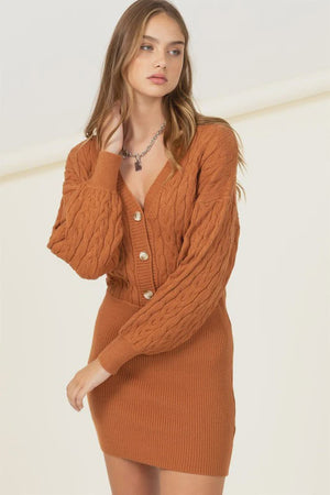 Milk Chocolate Cable Knit Dress