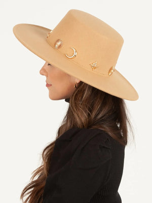 Camel Star Gazer Embellished Hat