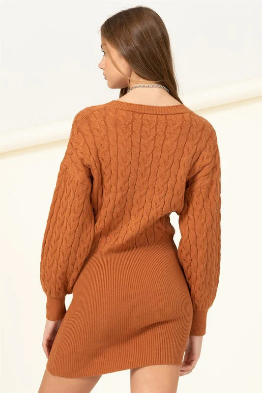 Milk Chocolate Cable Knit Dress