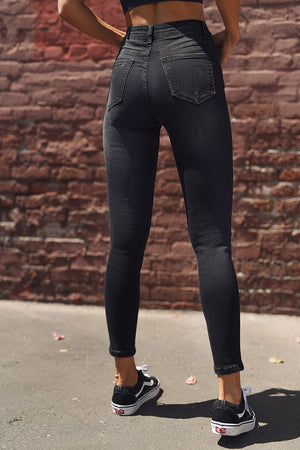High Waisted Vintage Black Skinny Jean