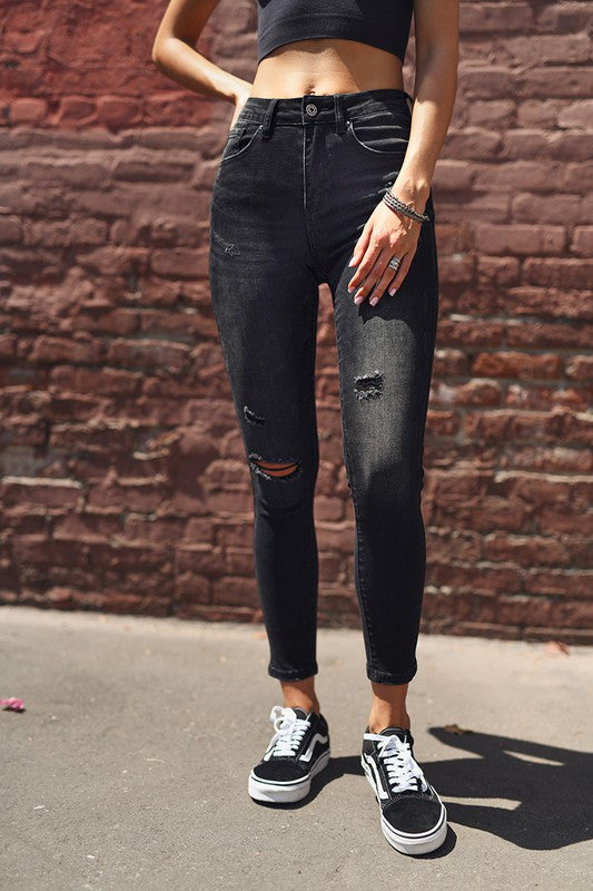 High Waisted Vintage Black Skinny Jean