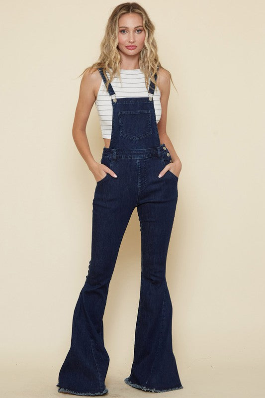 Dark Denim Flare Overall Pants – Southern Fried Glam