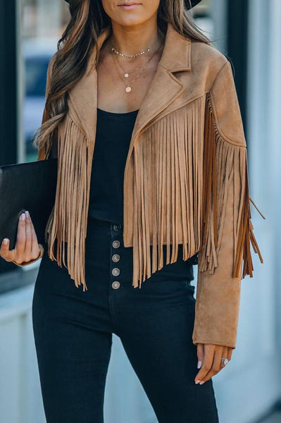 Soft Suede Fringe Detail Jacket – Southern Fried Glam