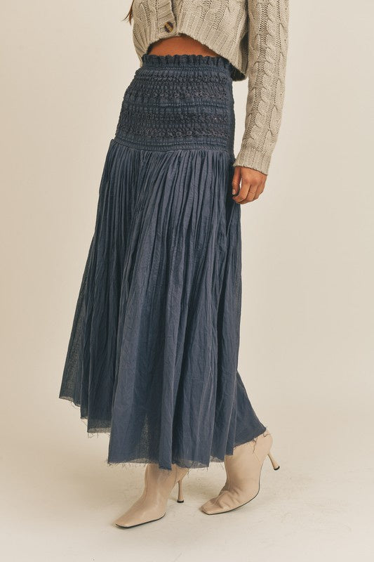 Tube Top Lace Crochet Midi Dress / Skirt