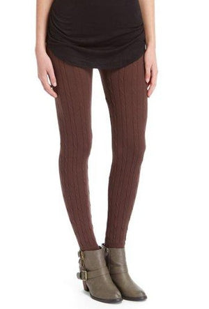 Brown Cable Knit Legging