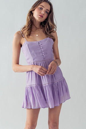Lilac Sweet and Sassy Ruffled Mini Dress