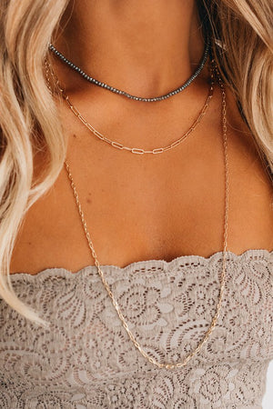 I'm The One Grey Layered Necklace