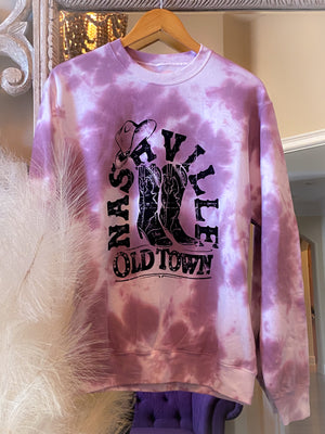 Nashville Old Town Tie Dye Graphic Sweatshirt