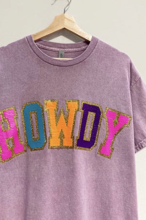Glitter Howdy Mineral Washed Graphic Tee