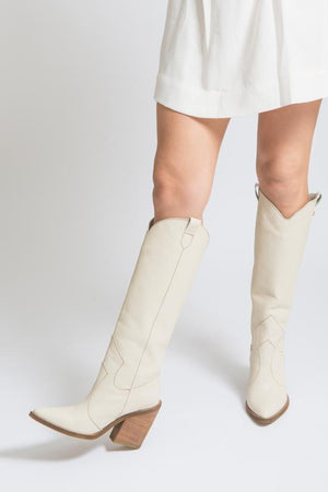 Macao Ivory Cowboy Boots