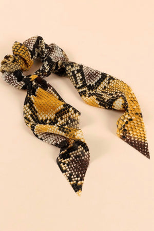 Snake Print Ponytail Scarf Scrunchie