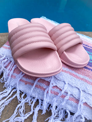 Pink Havana Puff Slides