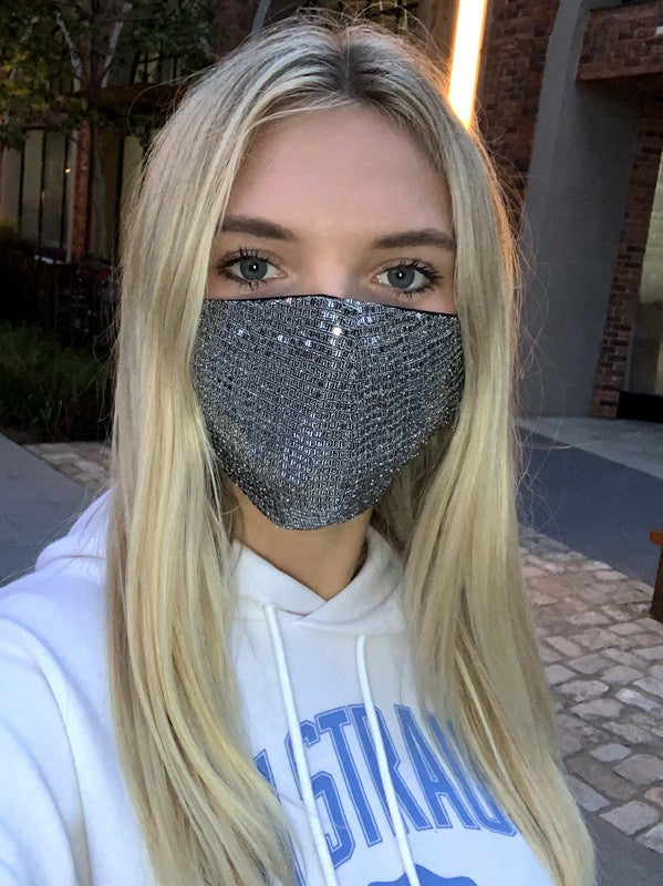 Silver Sequin Face Mask