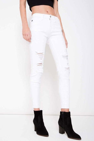 White Distressed KanCan Skinny Jeans