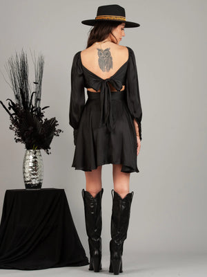 Black Jacinta Flutter Dress