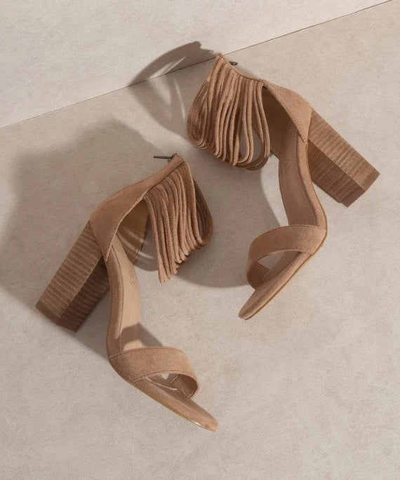 Strappy faux suede heels clearance
