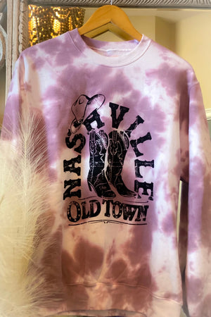 Nashville Old Town Tie Dye Graphic Sweatshirt