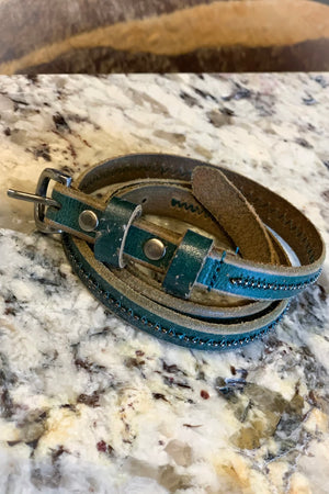 Stitched Stud Leather Belt