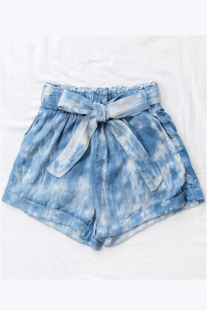 Tie Dye Shorts With Smocked Waist