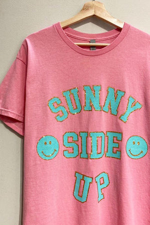 Glitter Outlined Sunny Side Up Graphic Tee