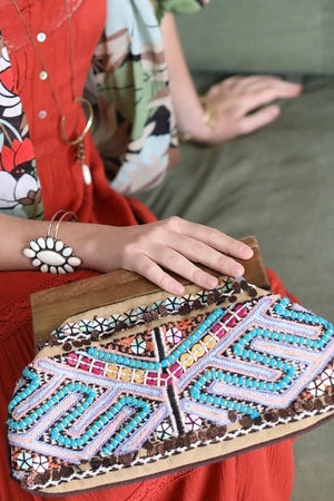 Embroidered Bead & Sequin Clutch