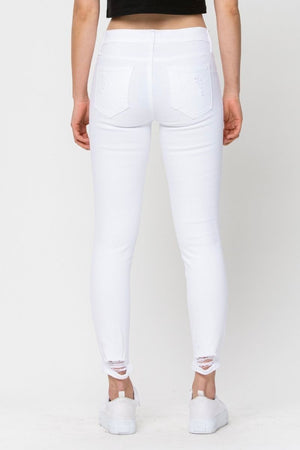 Cello White Distressed Cropped Jeans