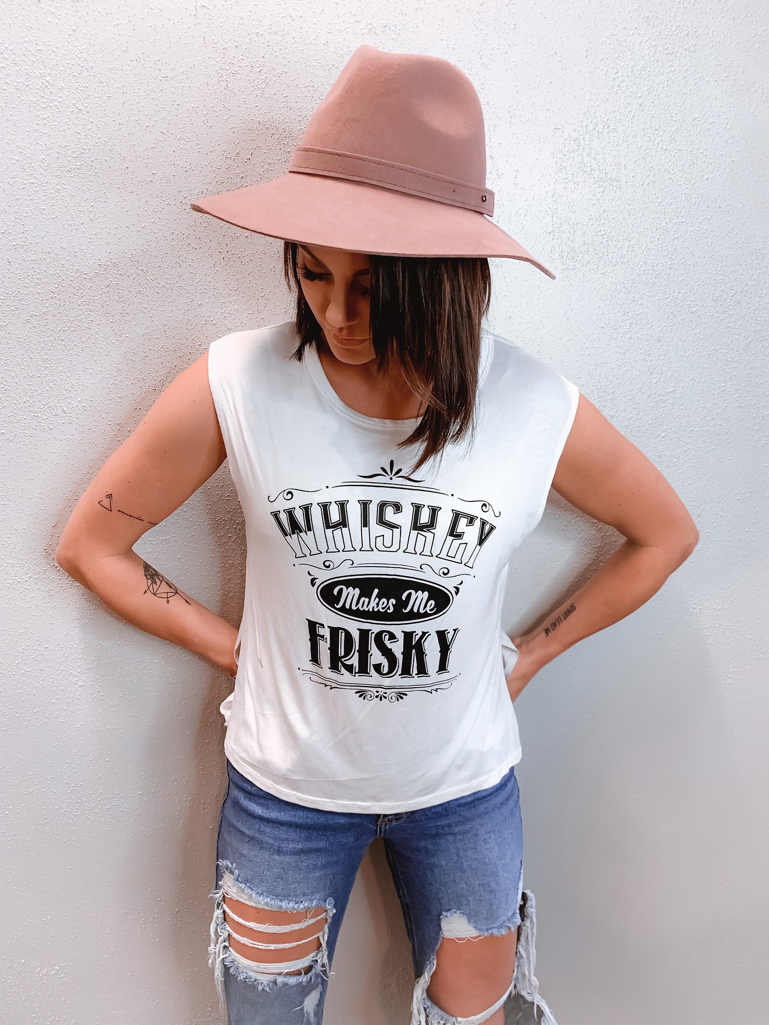 Whiskey Makes Me Frisky Muscle Tank