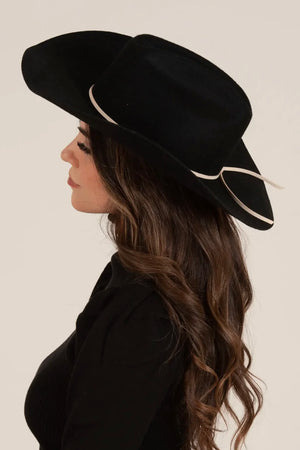 Black Augusta Suede Cowgirl Hat