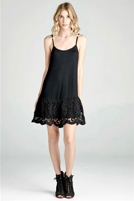 Black Lace Layering Dress Extender